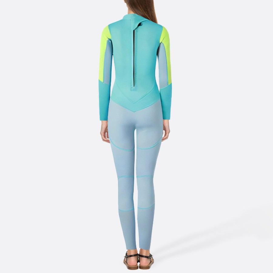 Color block warm women's full wetsuit
