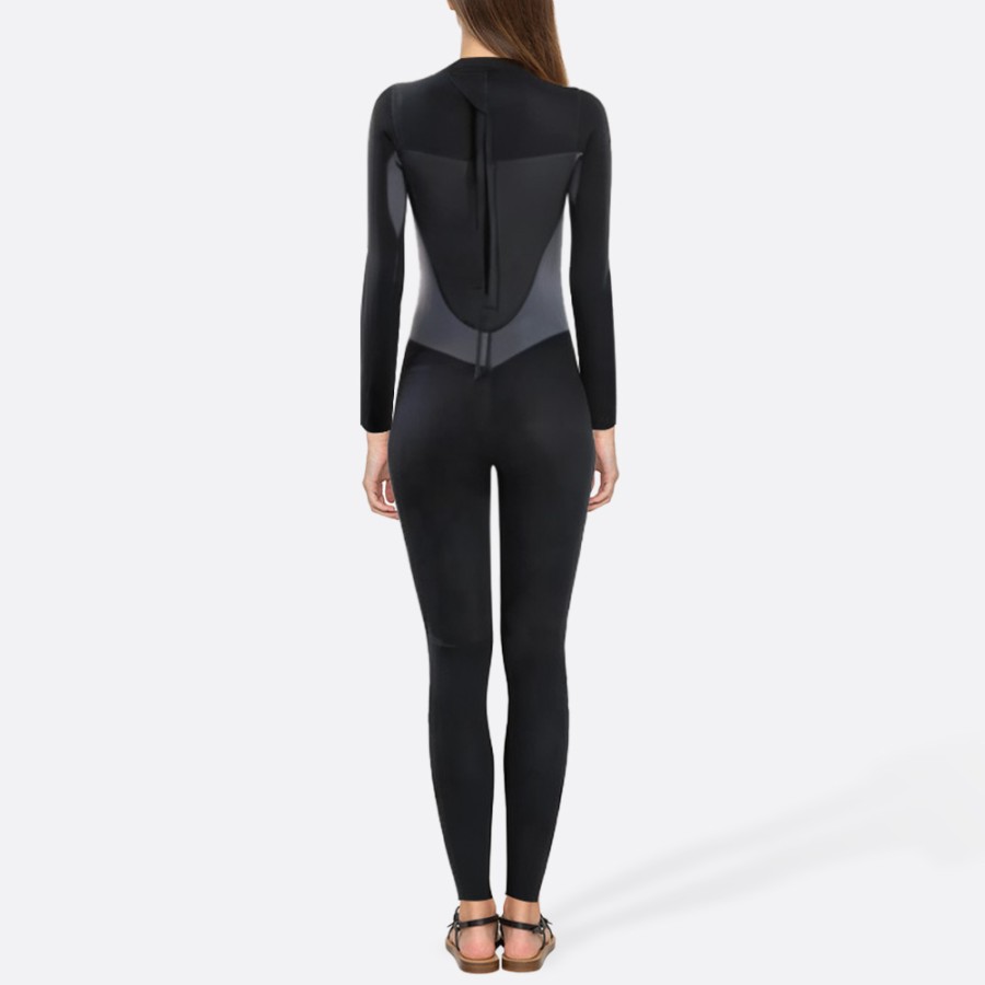 Black warm professional women's full wetsuit