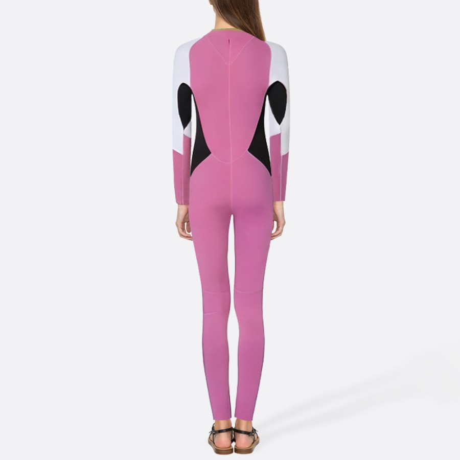 Contrast color professional women's full-body wetsuit