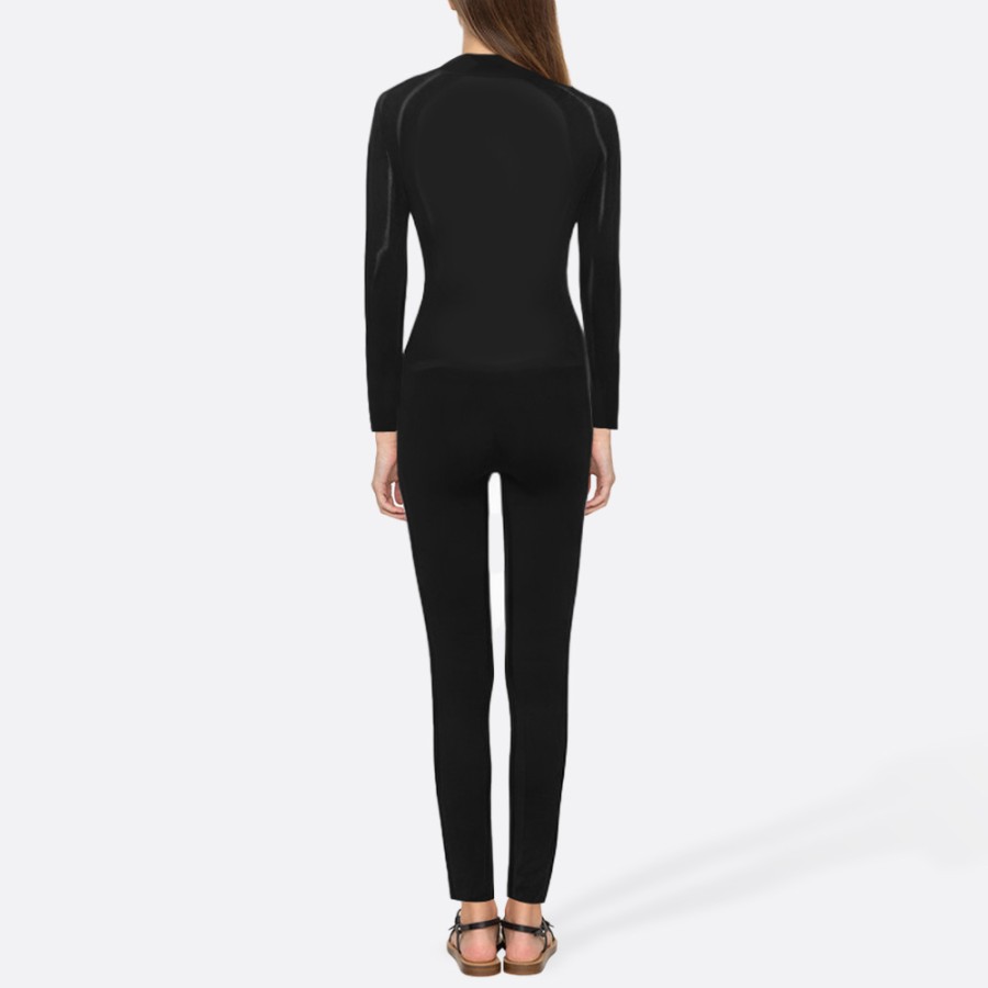 Black flexible-fit women's full wetsuit