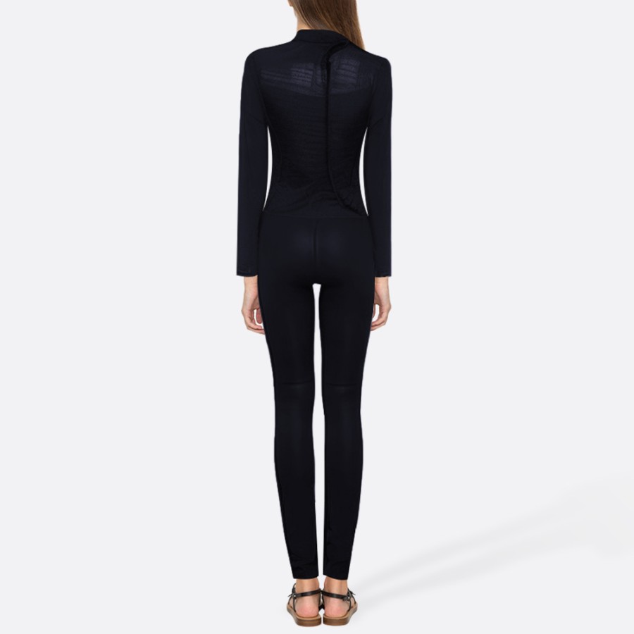 High quality black stretchy women's full wetsuit