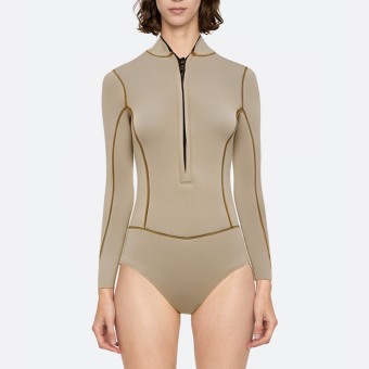 Contrast stitching warm women's long sleeve wetsuit