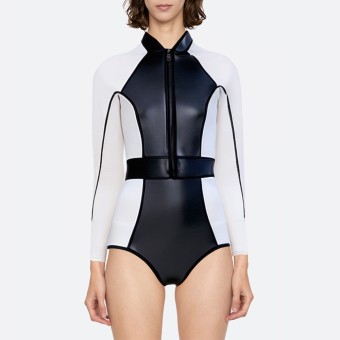 Simple front zipper women's long sleeve wetsuit
