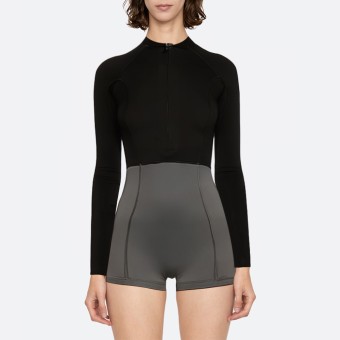 Black front zip women's long sleeve wetsuit
