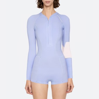 Lavender front zipper women's long sleeve wetsuit
