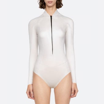 Fashionable white women's long sleeve wetsuit