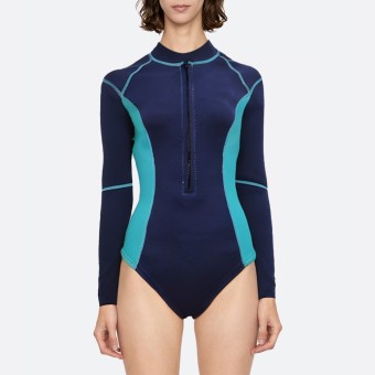 Colorblock short sexy women's long sleeve wetsuit