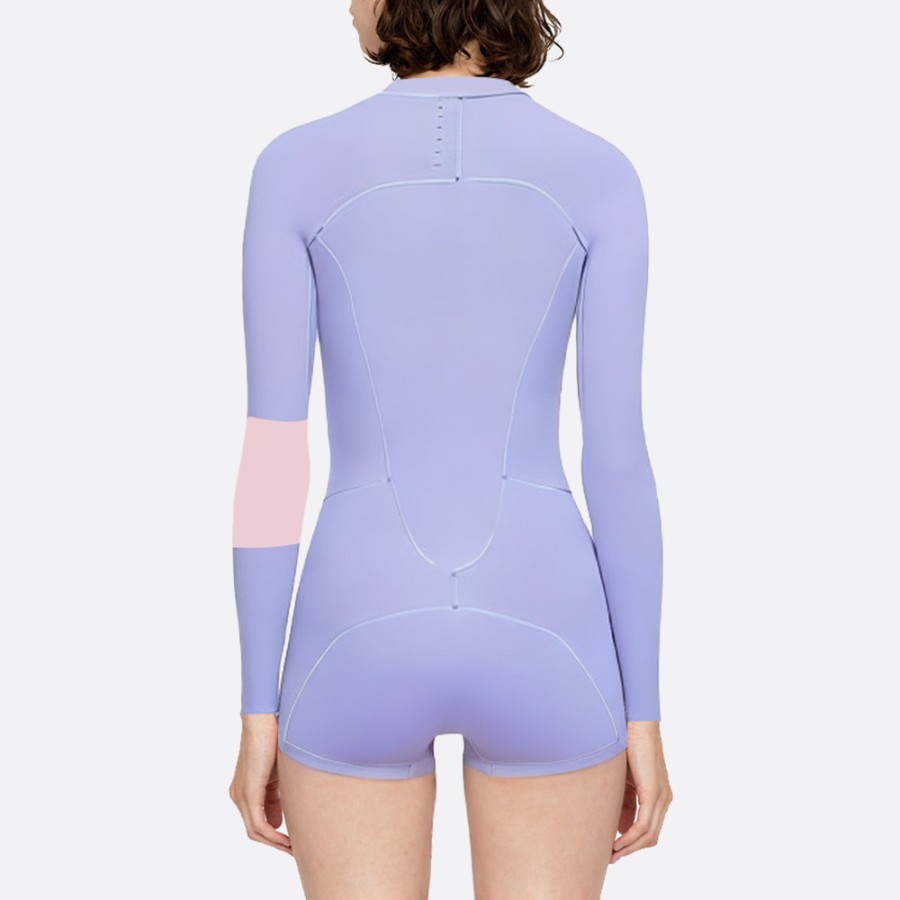 Lavender front zipper women's long sleeve wetsuit