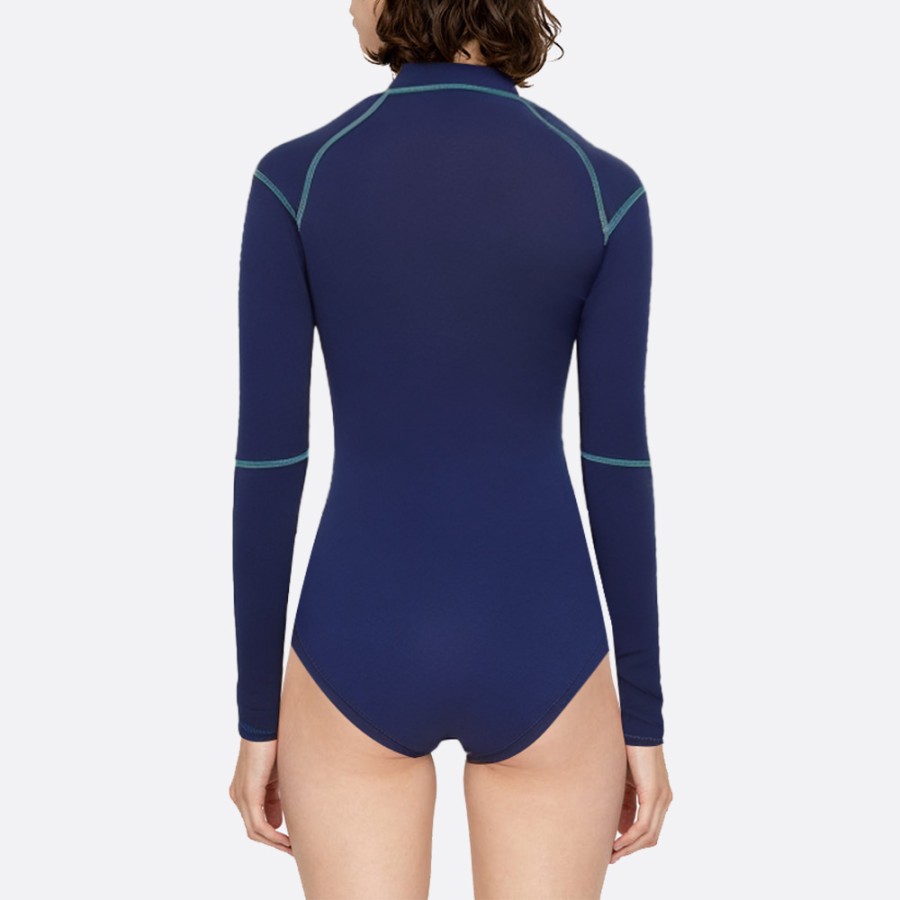 Colorblock short sexy women's long sleeve wetsuit