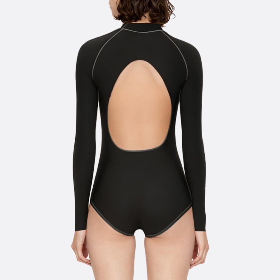 Breathable open back women's long sleeve wetsuit