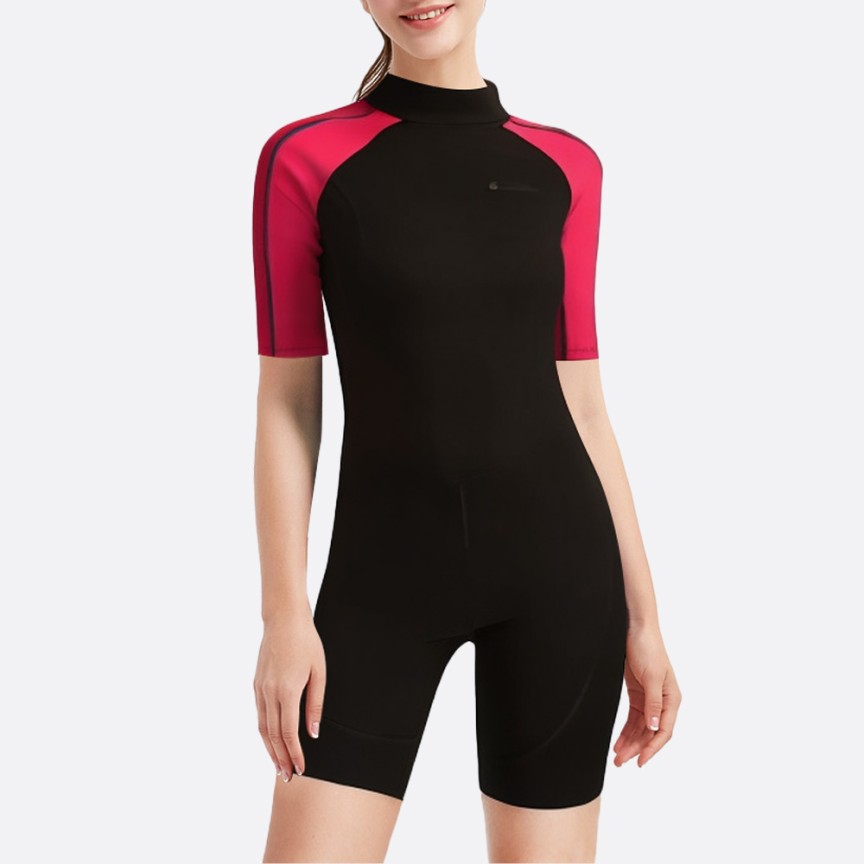 New color block women's short sleeve wetsuit