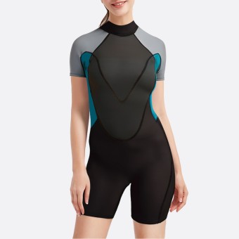Color block comfort fit women's short sleeve wetsuit