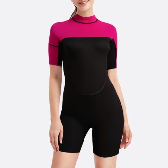 Color block high stretch women's short sleeve wetsuit