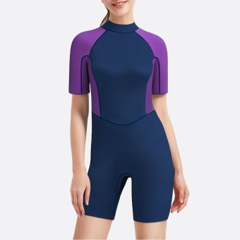 Contrast patchwork women's short-sleeved wetsuit