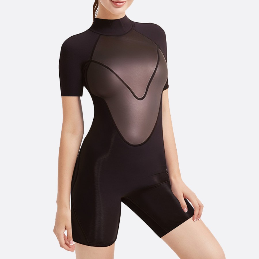Lightweight elastic women's short sleeve wetsuit