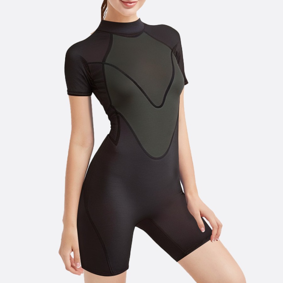 Comfortable fit stretchy women's short sleeve wetsuit