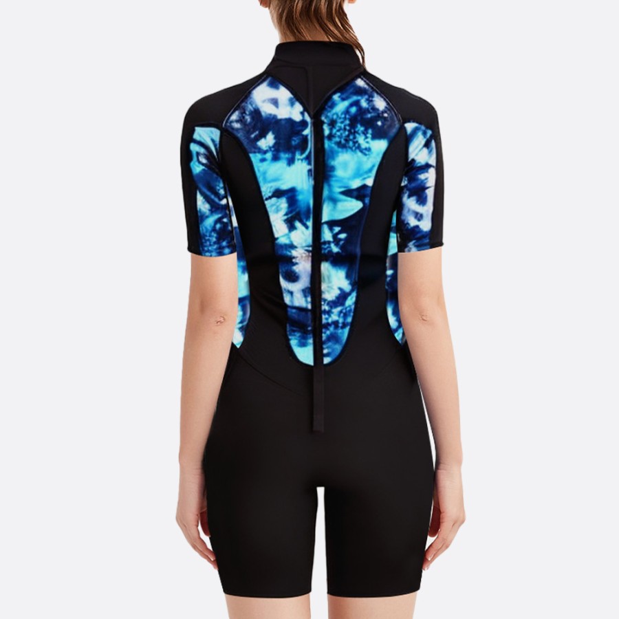 Printed short women's short sleeve wetsuit