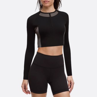 Fashionable black short women's wetsuit top
