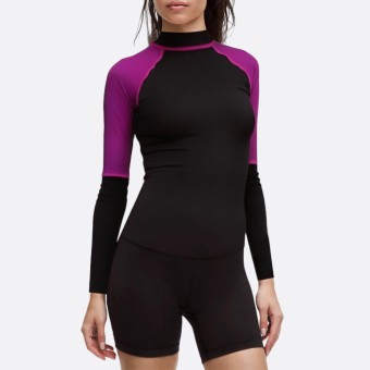 High collar stretch fit women's wetsuit top