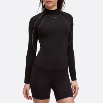 Black high elastic women's wetsuit top