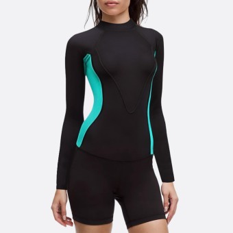 Contrast patchwork women's wetsuit top