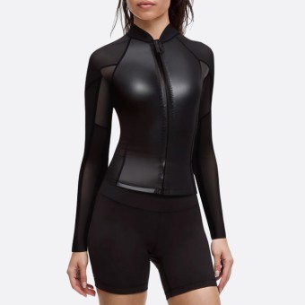 Fashionable patchwork women's diving suit top